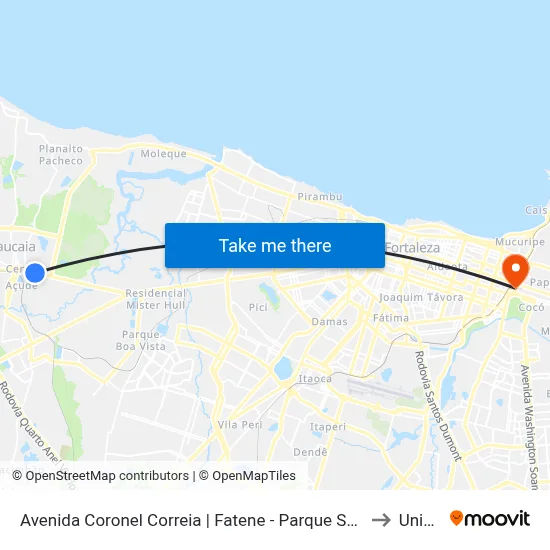 Avenida Coronel Correia | Fatene - Parque Soledade to Uninta map