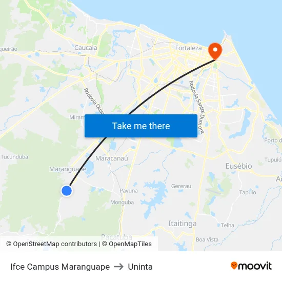 Ifce Campus Maranguape to Uninta map
