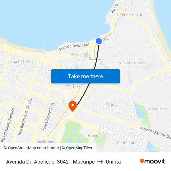 Avenida Da Abolição, 3042 - Mucuripe to Uninta map
