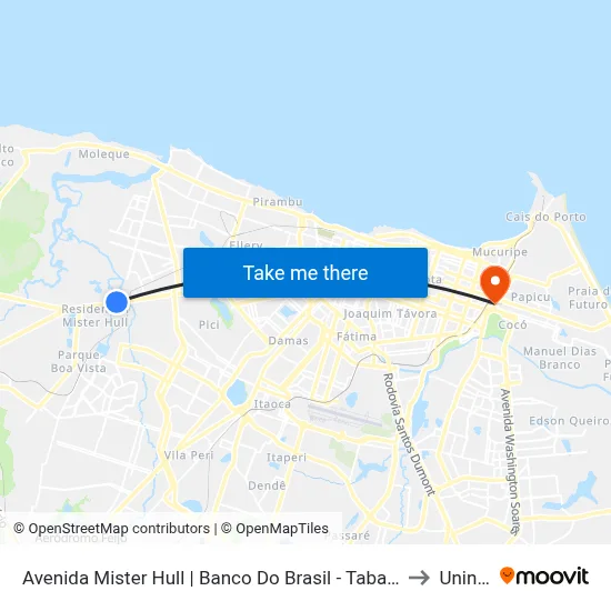 Avenida Mister Hull | Banco Do Brasil - Tabapuá to Uninta map