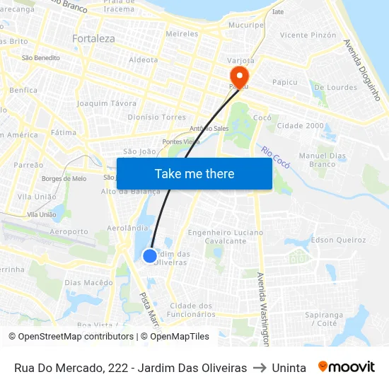 Rua Do Mercado, 222 - Jardim Das Oliveiras to Uninta map