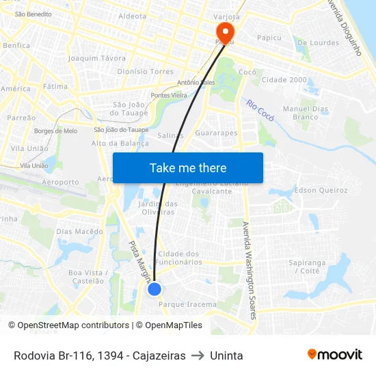Rodovia Br-116, 1394 - Cajazeiras to Uninta map