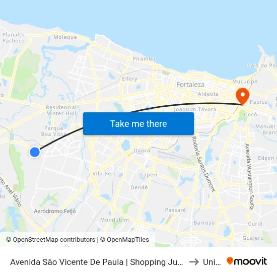 Avenida São Vicente De Paula | Shopping Jurema - Araturi to Uninta map