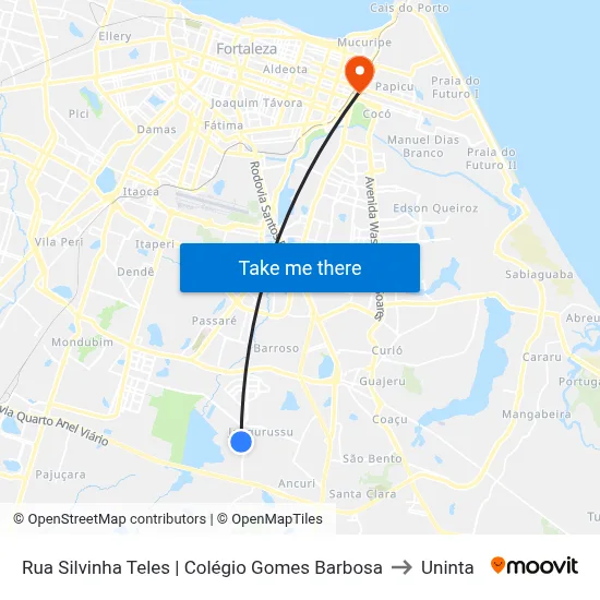 Rua Silvinha Teles | Colégio Gomes Barbosa to Uninta map