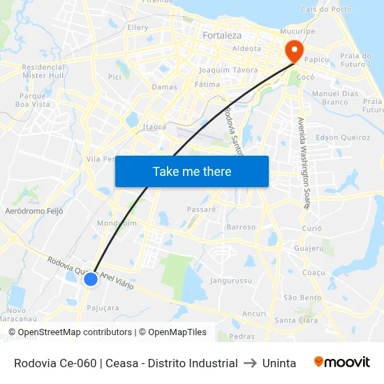 Rodovia Ce-060 | Ceasa - Distrito Industrial to Uninta map