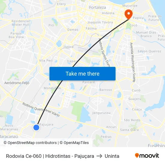 Rodovia Ce-060 | Hidrotintas - Pajuçara to Uninta map