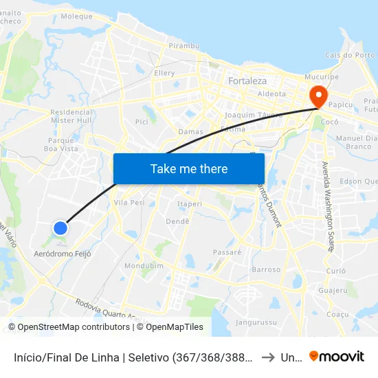 Início/Final De Linha | Seletivo (367/368/388) - Conjunto Tatumandé to Uninta map