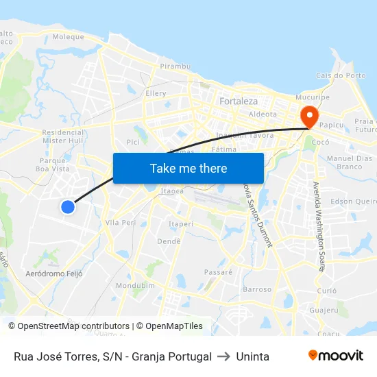 Rua José Torres, S/N - Granja Portugal to Uninta map
