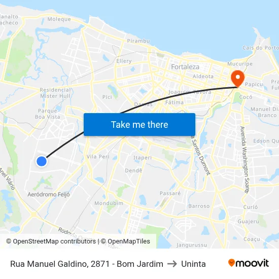 Rua Manuel Galdino, 2871 - Bom Jardim to Uninta map