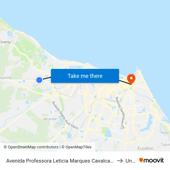 Avenida Professora Leticia Marques Cavalcante, 1326 - Capuan to Uninta map