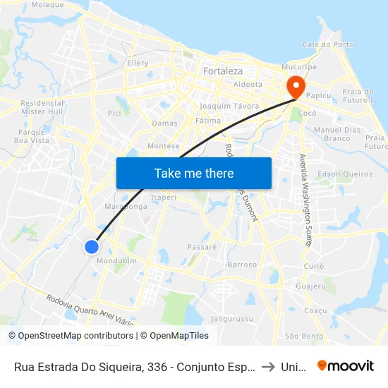 Rua Estrada Do Siqueira, 336 - Conjunto Esperança to Uninta map