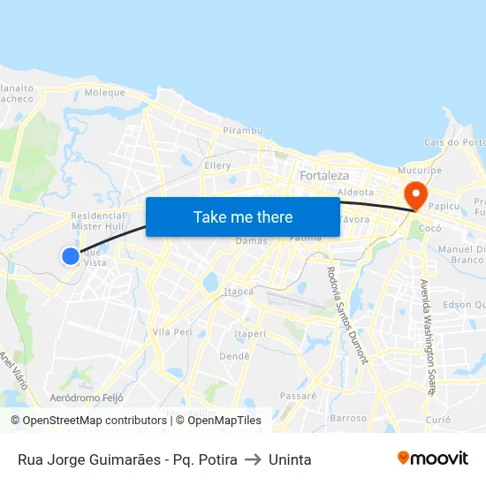 Rua Jorge Guimarães - Pq. Potira to Uninta map