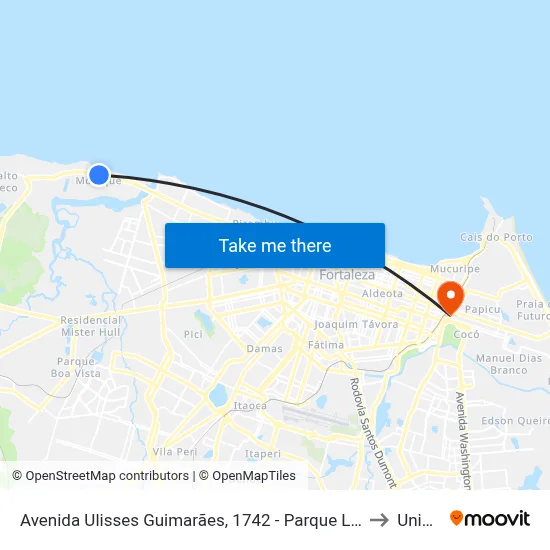 Avenida Ulisses Guimarães, 1742 - Parque Leblon to Uninta map