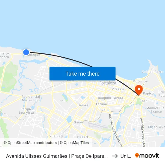 Avenida Ulisses Guimarães | Praça De Iparana - Iparana to Uninta map