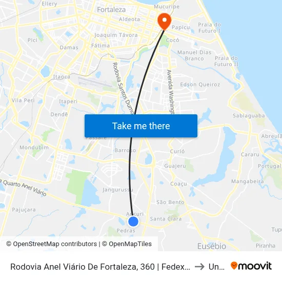 Rodovia Anel Viário De Fortaleza, 360 | Fedex / Correios - Pedras to Uninta map