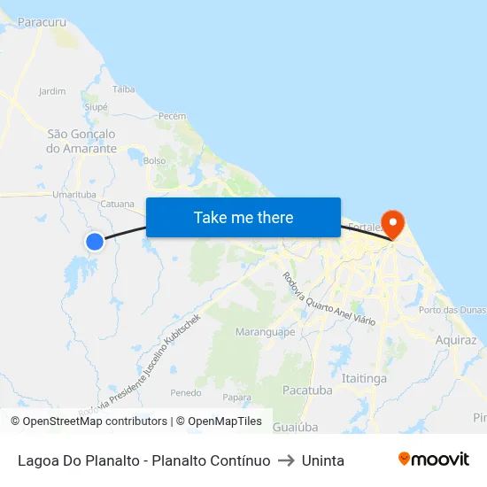 Lagoa Do Planalto - Planalto Contínuo to Uninta map