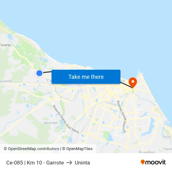 Ce-085 | Km 10 - Garrote to Uninta map