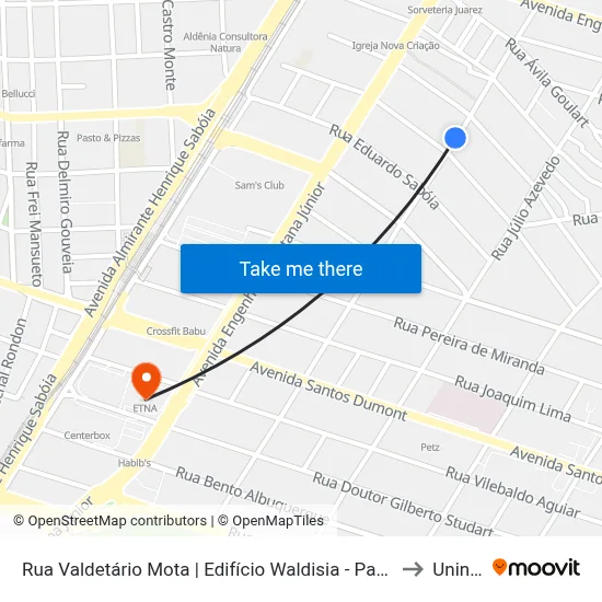 Rua Valdetário Mota | Edifício Waldisia - Papicu to Uninta map