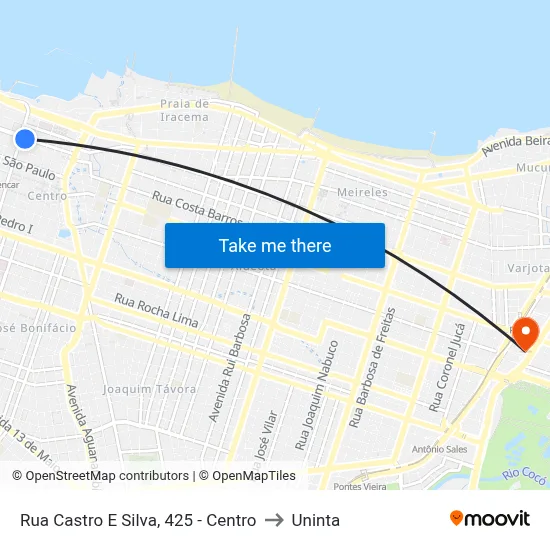 Rua Castro E Silva, 425 - Centro to Uninta map