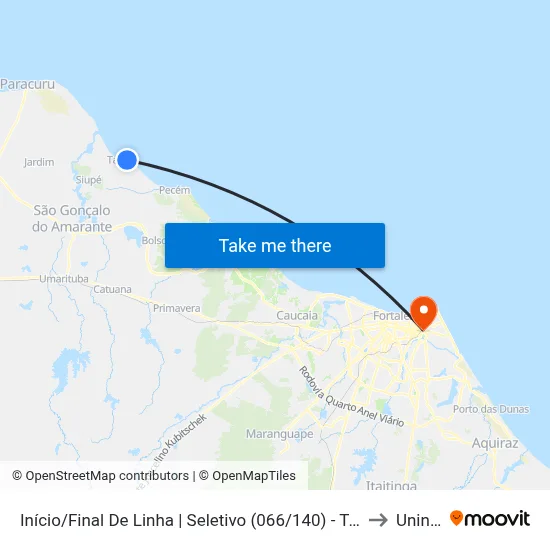 Início/Final De Linha | Seletivo (066/140) - Taíba to Uninta map
