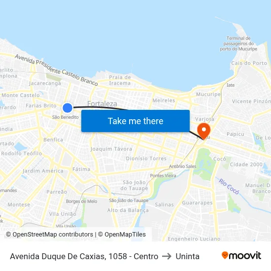 Avenida Duque De Caxias, 1058 - Centro to Uninta map