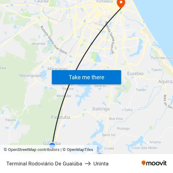 Terminal Rodoviário De Guaiúba to Uninta map
