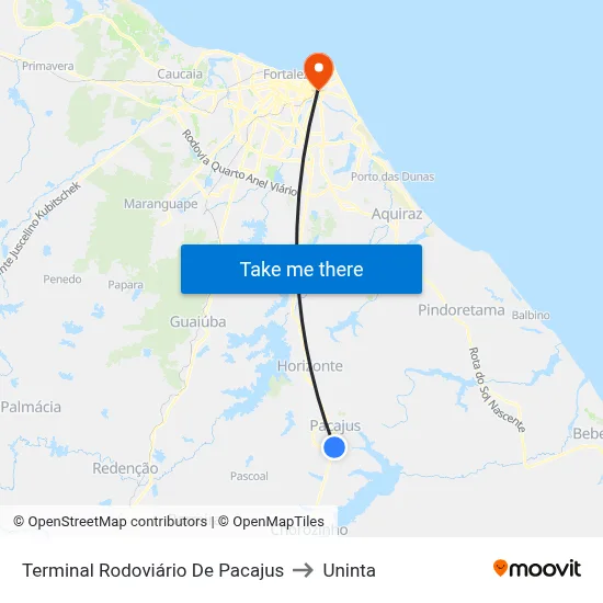 Terminal Rodoviário De Pacajus to Uninta map