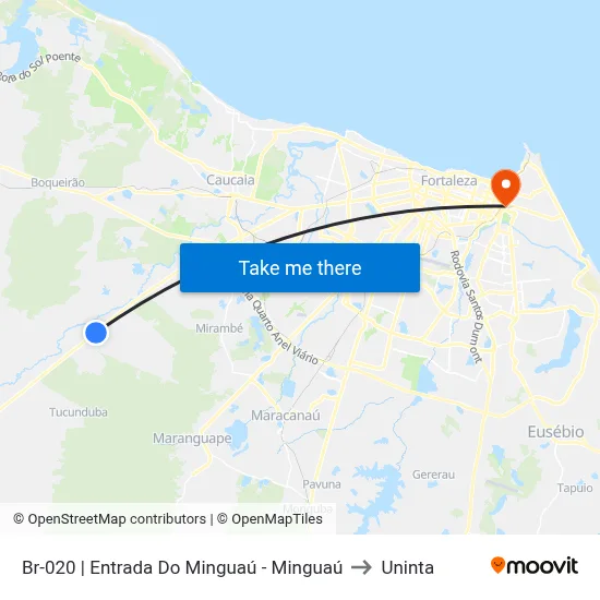 Br-020 | Entrada Do Minguaú - Minguaú to Uninta map