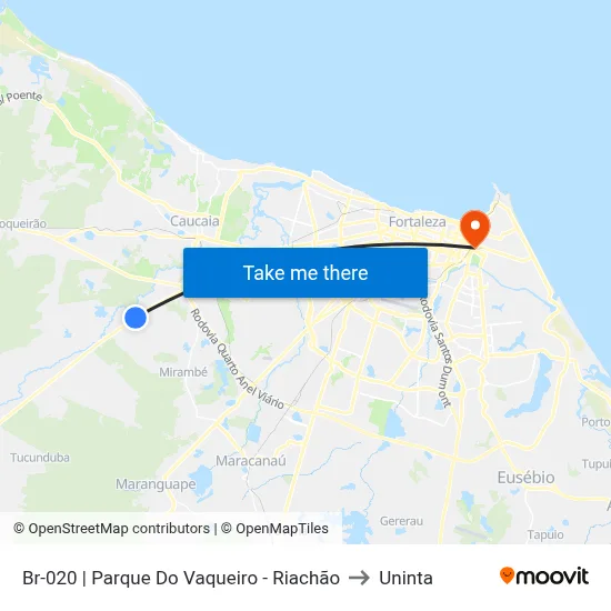 Br-020 | Parque Do Vaqueiro - Riachão to Uninta map