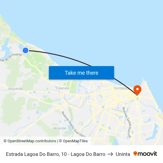 Estrada Lagoa Do Barro, 10 - Lagoa Do Barro to Uninta map