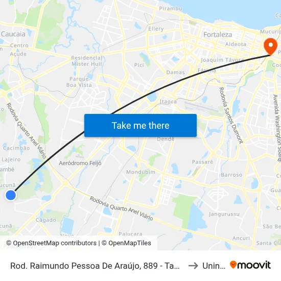Rod. Raimundo Pessoa De Araújo, 889 - Taquara to Uninta map