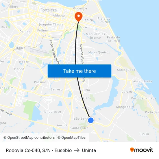 Rodovia Ce-040, S/N - Eusébio to Uninta map