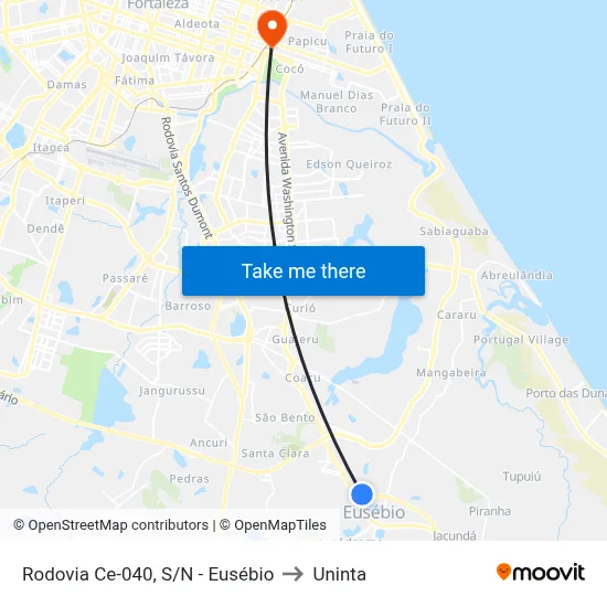 Rodovia Ce-040, S/N - Eusébio to Uninta map