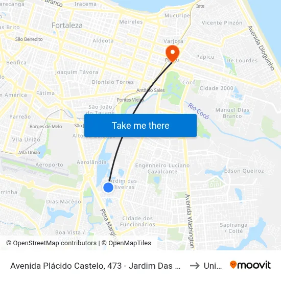 Avenida Plácido Castelo, 473 - Jardim Das Oliveiras to Uninta map