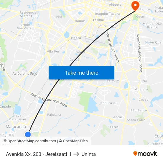 Avenida Xx, 203 - Jereissati II to Uninta map