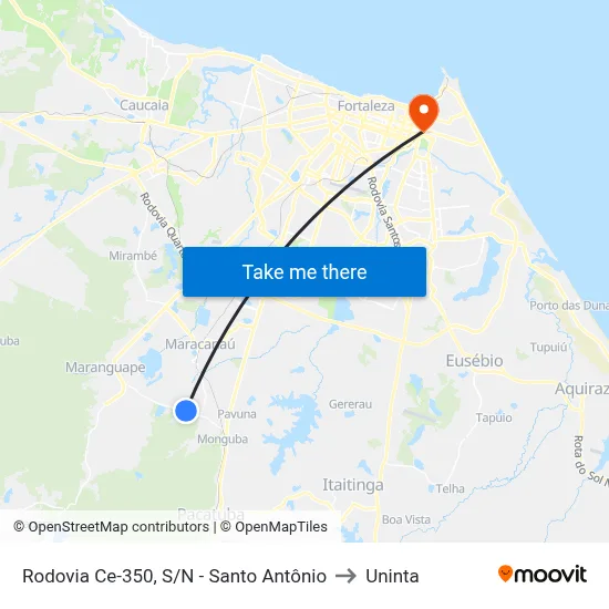 Rodovia Ce-350, S/N - Santo Antônio to Uninta map