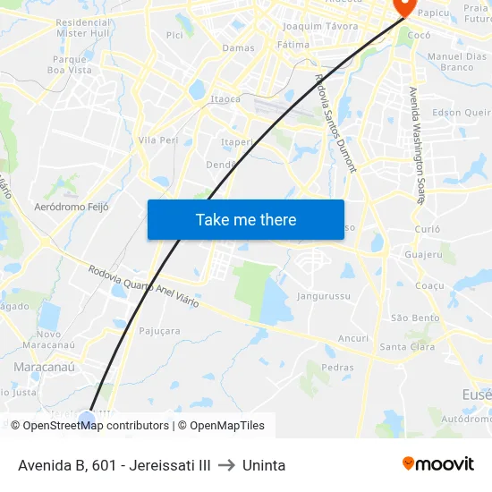 Avenida B, 601 - Jereissati III to Uninta map