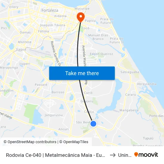 Rodovia Ce-040 | Metalmecânica Maia - Eusébio to Uninta map