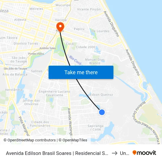 Avenida Edilson Brasil Soares | Residencial San Pedro - Sapiranga to Uninta map