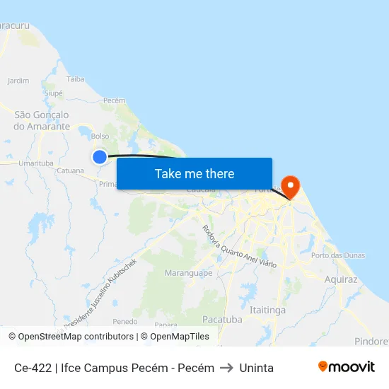 Ce-422 | Ifce Campus Pecém - Pecém to Uninta map