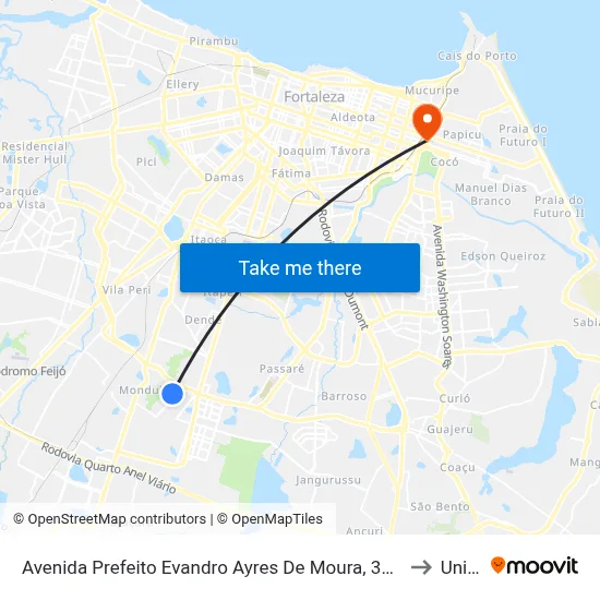 Avenida Prefeito Evandro Ayres De Moura, 395 - Mondubim to Uninta map