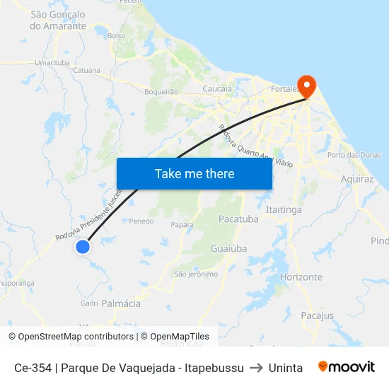 Ce-354 | Parque De Vaquejada - Itapebussu to Uninta map