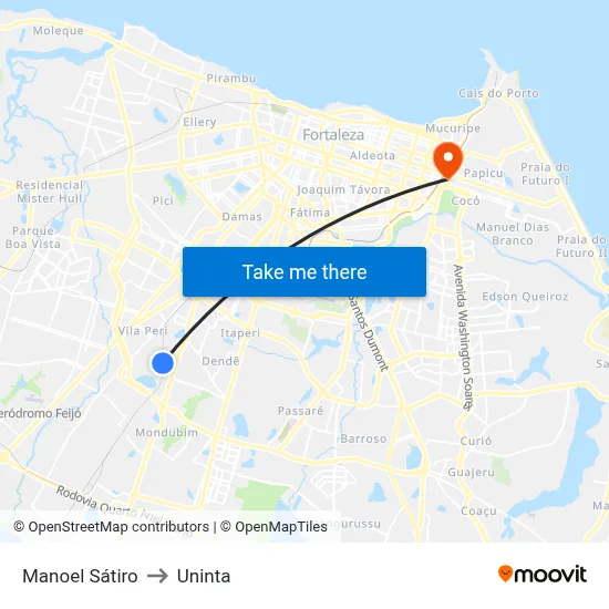 Manoel Sátiro to Uninta map
