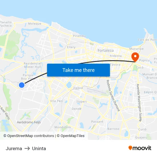 Jurema to Uninta map