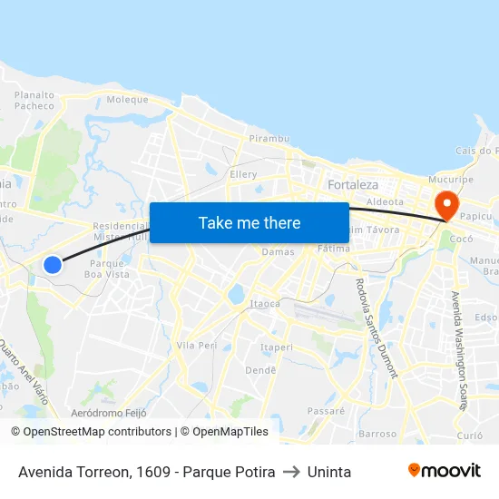 Avenida Torreon, 1609 - Parque Potira to Uninta map