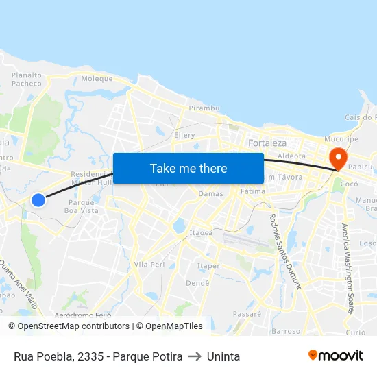 Rua Poebla, 2335 - Parque Potira to Uninta map