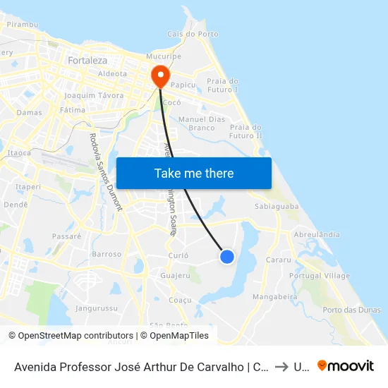 Avenida Professor José Arthur De Carvalho | Condomínio Vinhas Da Lagoa - Lagoa Redonda to Uninta map