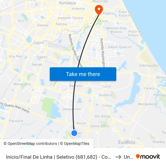 Inicio/Final De Linha | Seletivo (681,682) - Conj. Alameda Das Palmeiras to Uninta map
