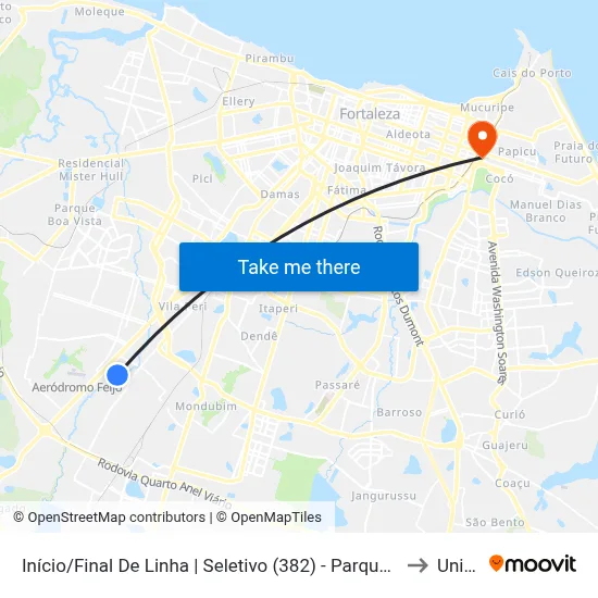 Início/Final De Linha | Seletivo (382) - Parque Jerusalém to Uninta map
