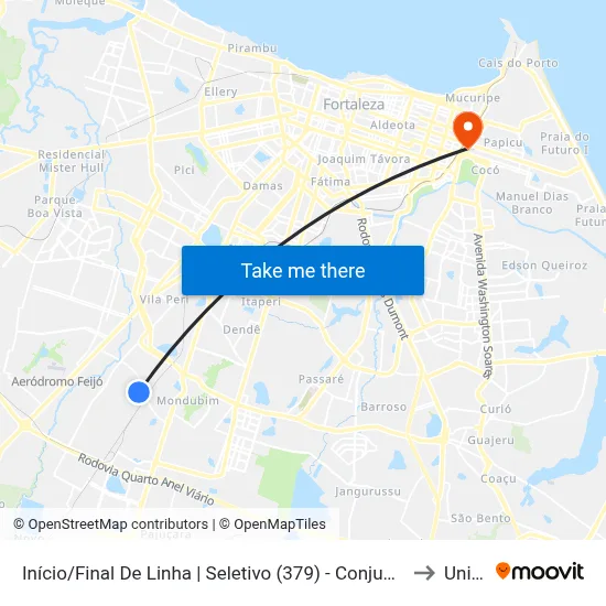 Início/Final De Linha | Seletivo (379) - Conjunto Esperança to Uninta map